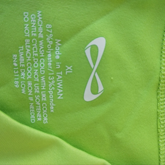 (XL) Nfinity Flex Shorts - 2 inch waist band Lime Green - Picture 4 of 4